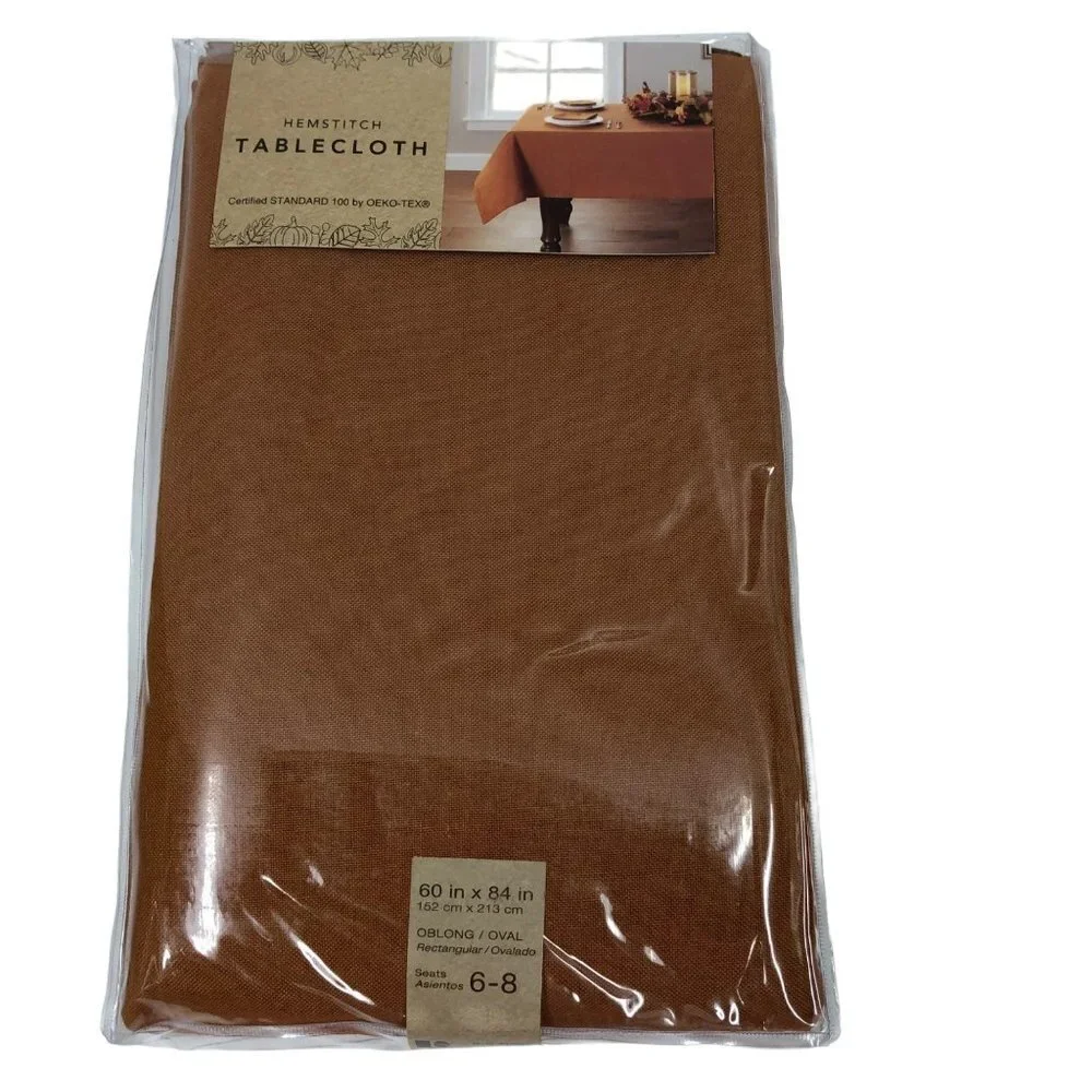 HEMSTITCH TABLE CLOTH 60x84‎ OBLONG/OVAL NEW WITH TAG
